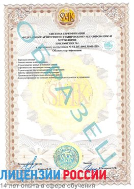 Образец сертификата соответствия (приложение) Серпухов Сертификат ISO 14001